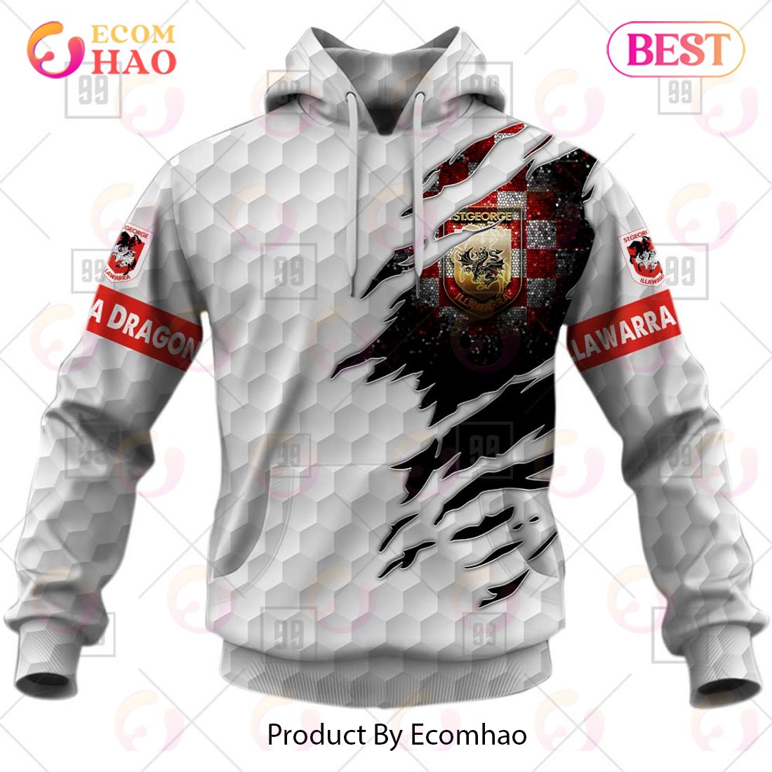 Personalized Golf NRL St. George Illawarra Dragons 3D Hoodie