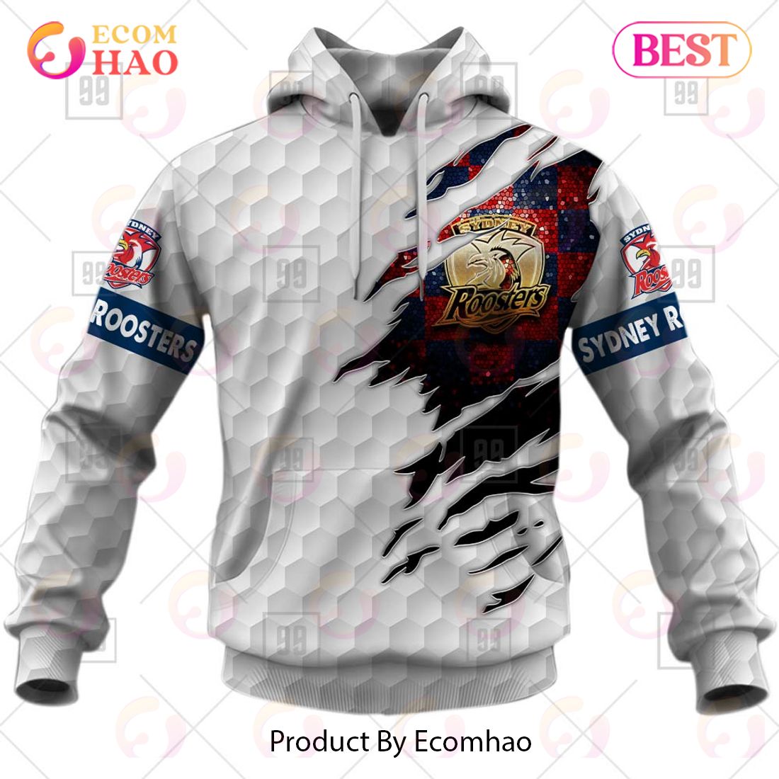 Personalized Golf NRL Sydney Roosters 3D Hoodie