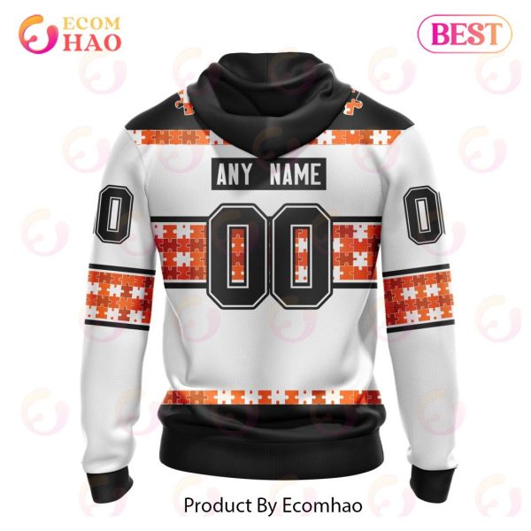 NHL Anaheim Ducks Autism Awareness Custom Name And Number 3D Hoodie
