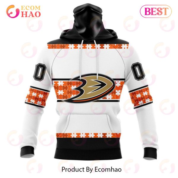NHL Anaheim Ducks Autism Awareness Custom Name And Number 3D Hoodie
