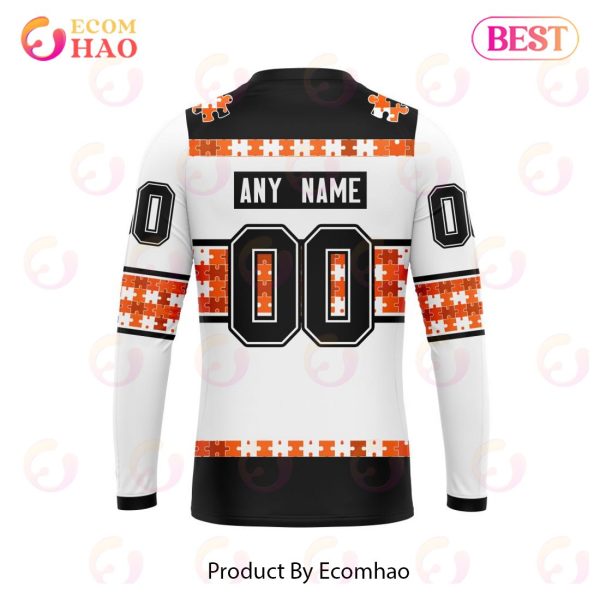 NHL Anaheim Ducks Autism Awareness Custom Name And Number 3D Hoodie