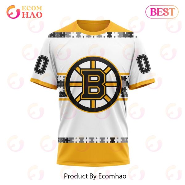 Boston Bruins Special Autism Awareness Custom Name And Number 3D Hoodie,  Boston Bruins Hoodie - The Clothes You'll Ever Need