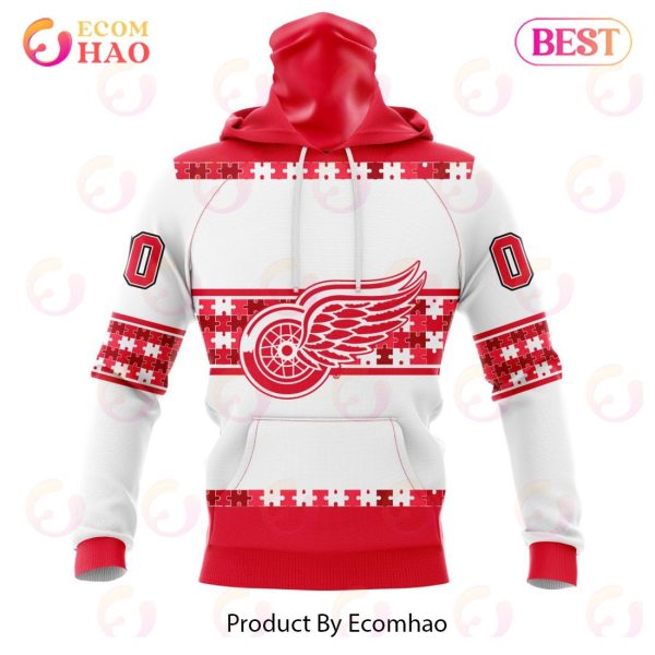 NHL Detroit Red Wings Autism Awareness Custom Name And Number 3D Hoodie