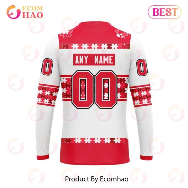 NHL Detroit Red Wings Autism Awareness Custom Name And Number 3D Hoodie