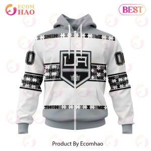NHL Los Angeles Kings Autism Awareness Custom Name And Number 3D Hoodie