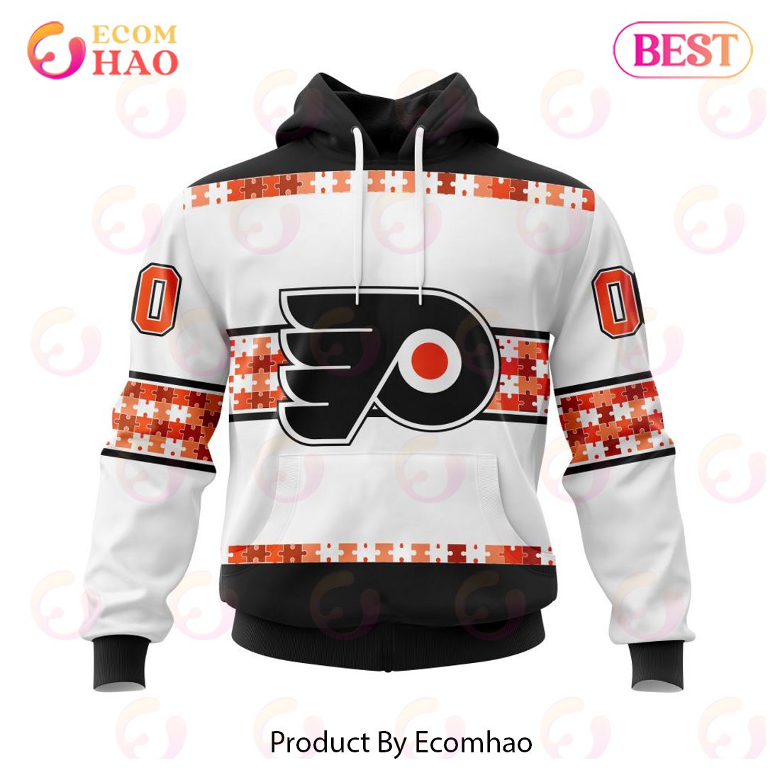 NHL Philadelphia Flyers Autism Awareness Custom Name And Number 3D Hoodie