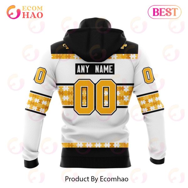 NHL Pittsburgh Penguins Autism Awareness Custom Name And Number 3D Hoodie