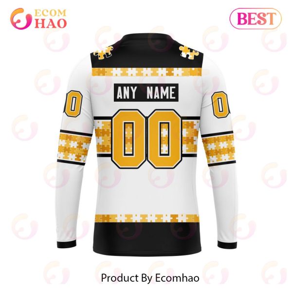 NHL Pittsburgh Penguins Autism Awareness Custom Name And Number 3D Hoodie