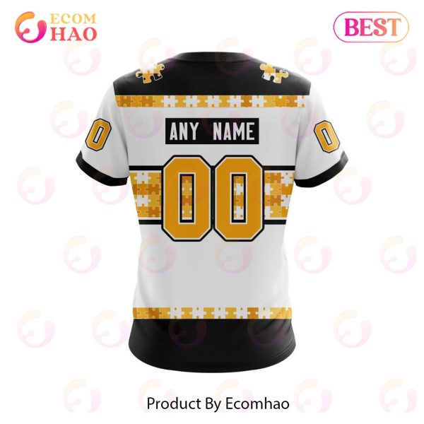 NHL Pittsburgh Penguins Autism Awareness Custom Name And Number 3D Hoodie