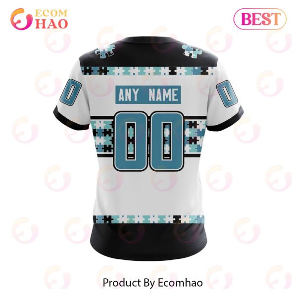 NHL Seattle Kraken Autism Awareness Custom Name And Number 3D Hoodie