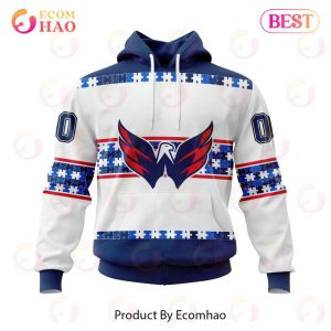 NHL Washington Capitals Autism Awareness Custom Name And Number 3D Hoodie