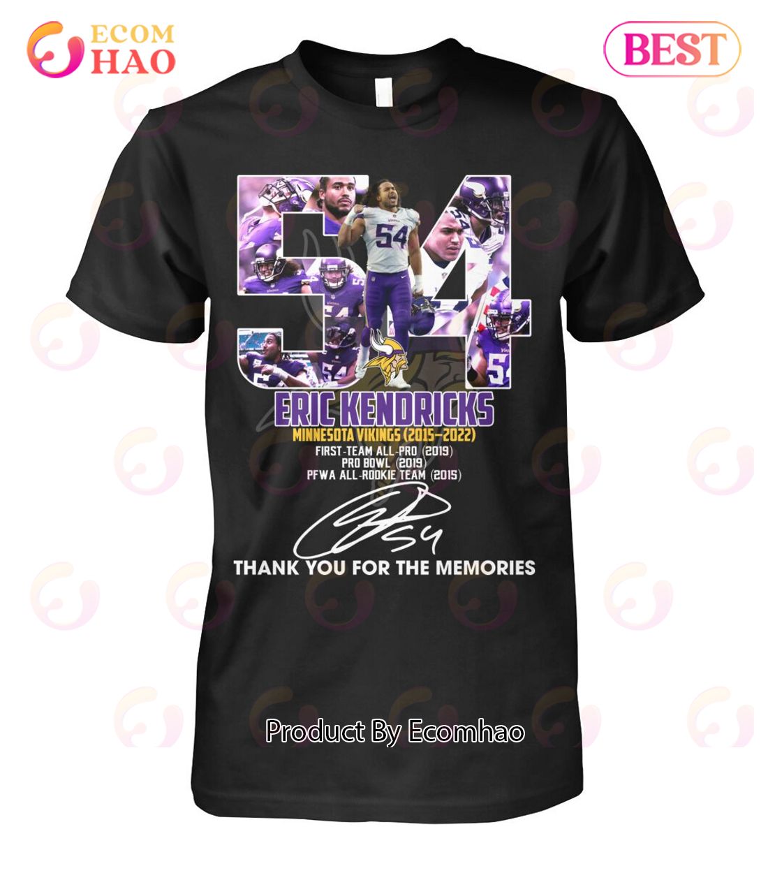 Eric Kendricks Minnesota Vikings 2015 – 2022 Thank You For The Memories T-Shirt