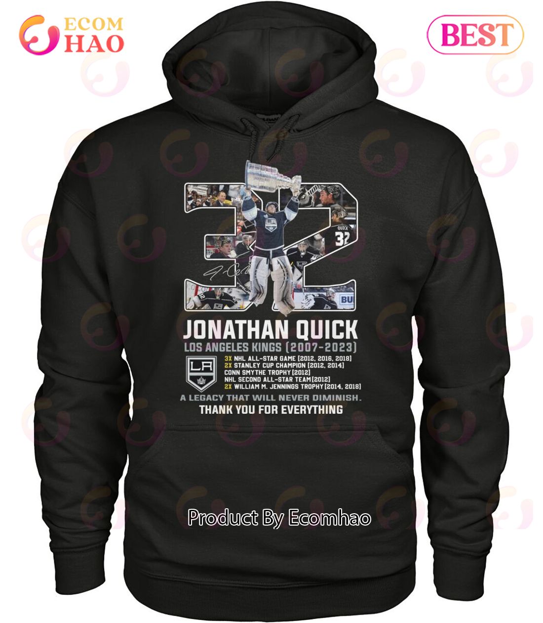 Jonathan Quick Los Angeles Kings 2007 – 2023 A Legacy That Will Never Diminish Thank You For Everything T-Shirt