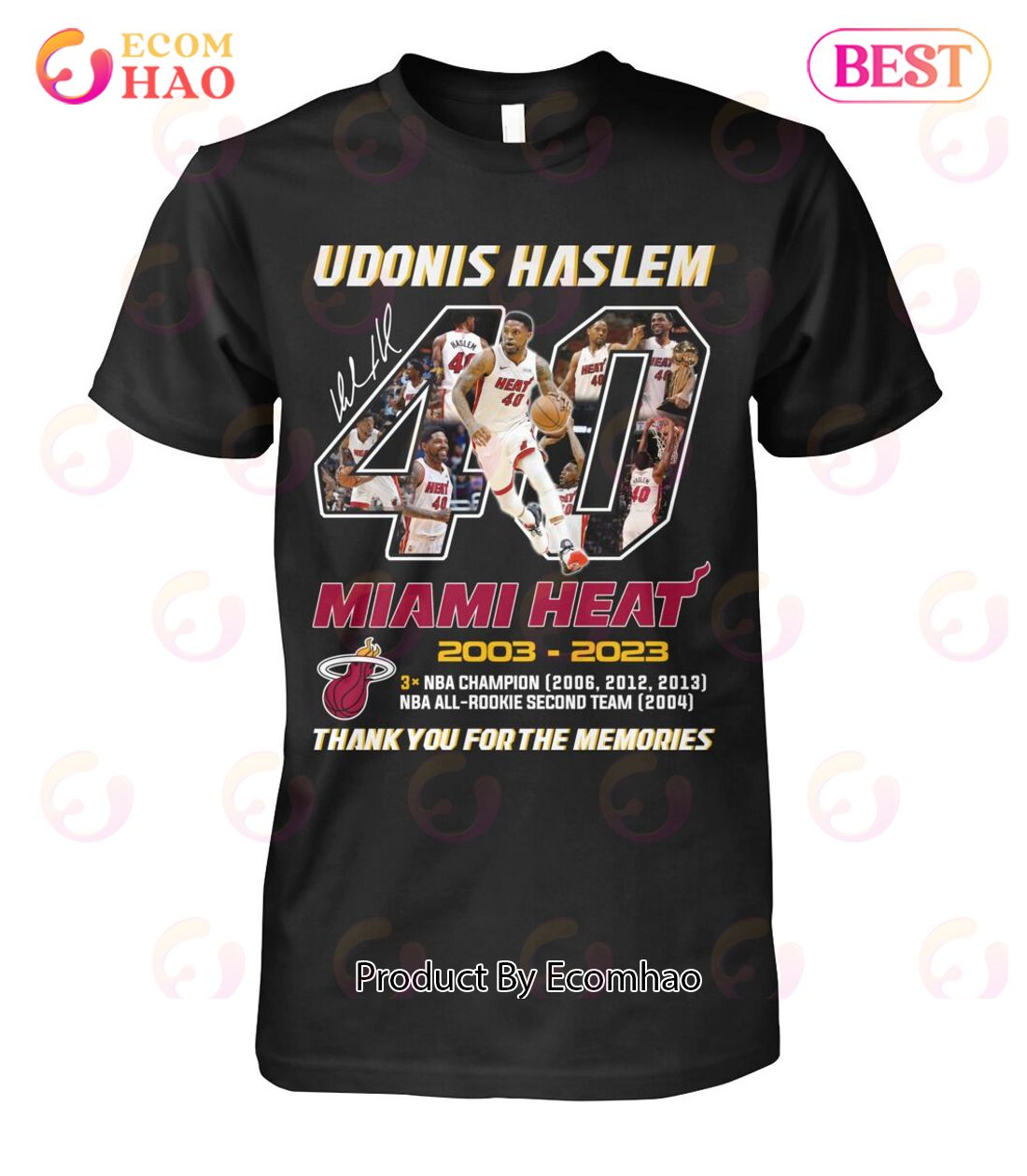 Udonis Haslem Miami Heat 2003 – 2023 Thank You For The Memories T-Shirt