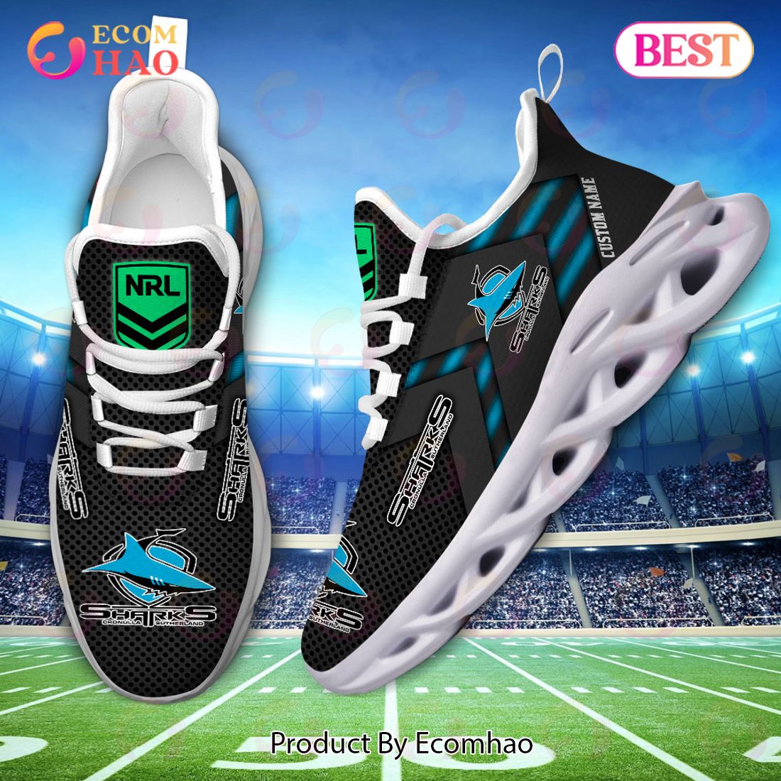 NRL Cronulla Sutherland Sharks Personalized Max Soul Shoe Perfect Gift