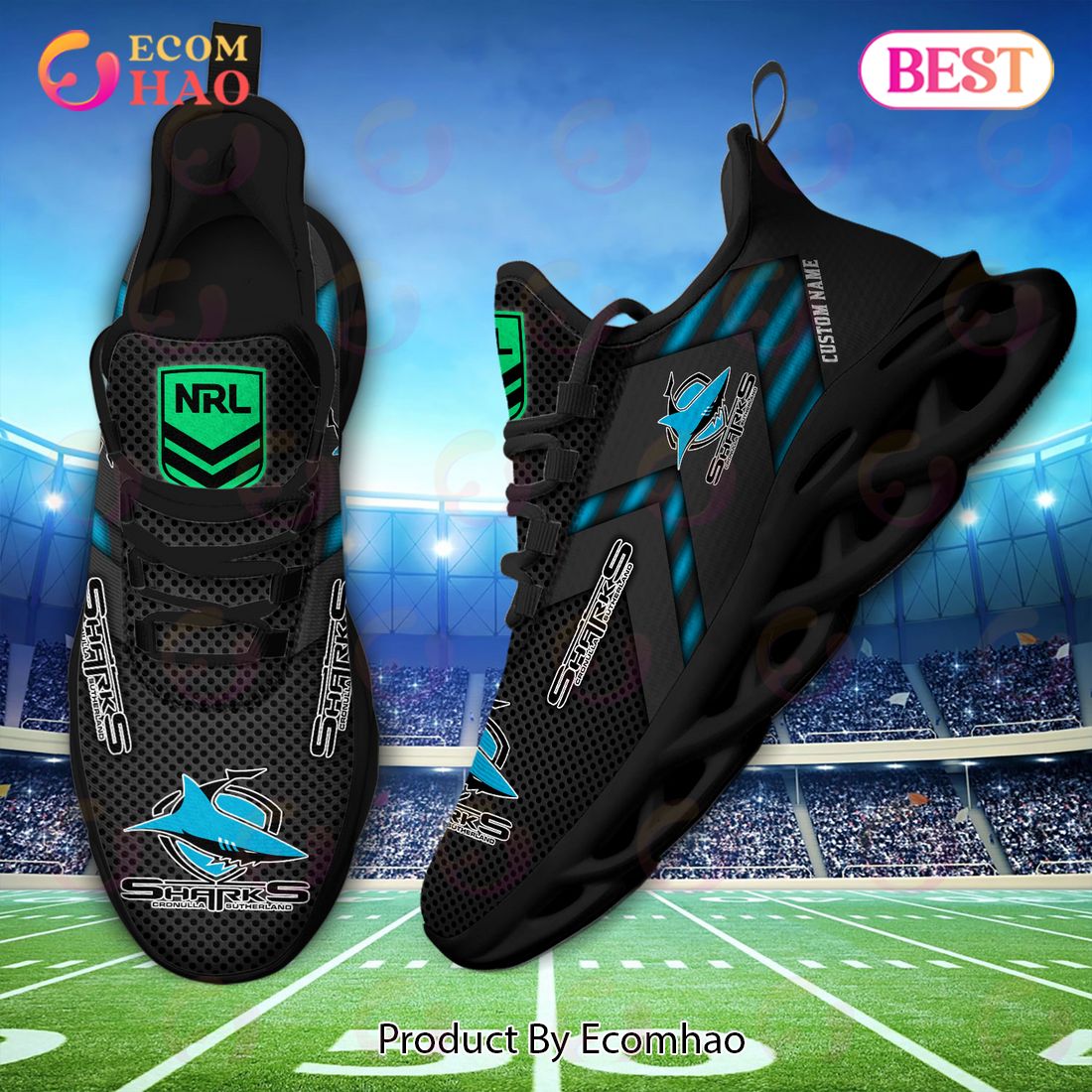 NRL Cronulla Sutherland Sharks Personalized Max Soul Shoe Perfect Gift