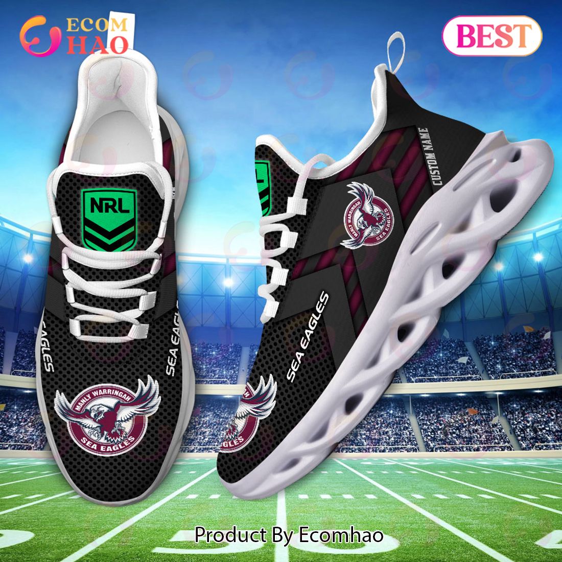 NRL Manly Warringah Sea Eagles Personalized Max Soul Shoe Perfect Gift