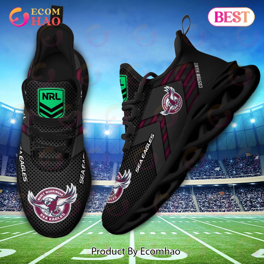 NRL Manly Warringah Sea Eagles Personalized Max Soul Shoe Perfect Gift