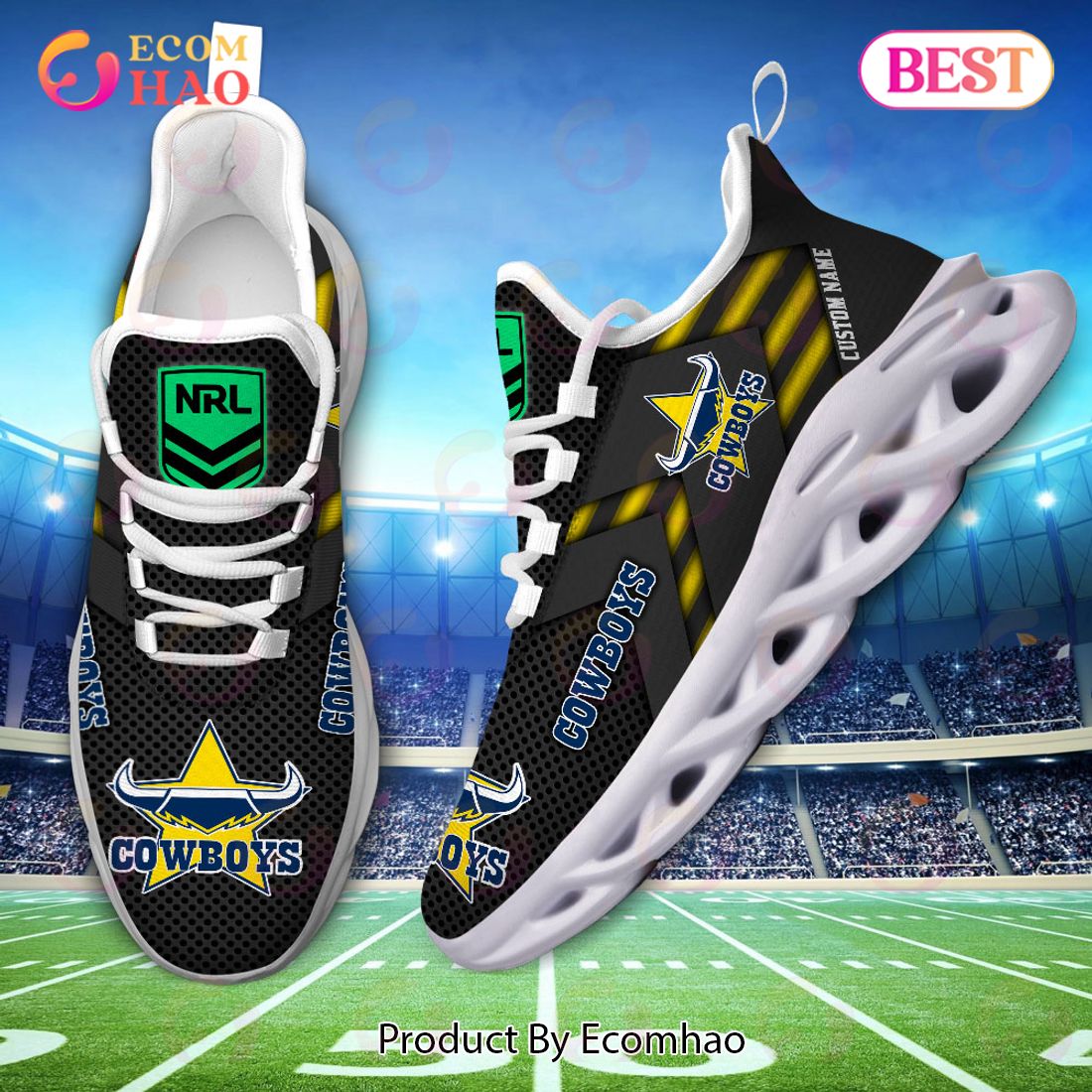 NRL North Queensland Cowboys Personalized Max Soul Shoe Perfect Gift