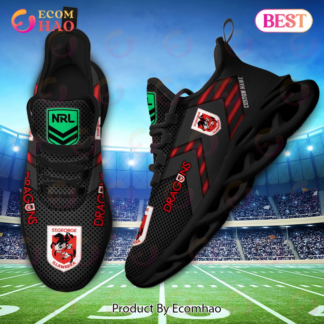 NRL St. George Illawarra Dragons Personalized Max Soul Shoe Perfect Gift