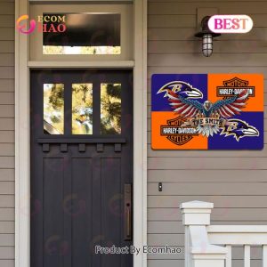 NFL Baltimore Ravens x Harley Davidson Personalized Man Cave Sign, Bar Sign, Pub Sign, Metal Sign Perfect Gift