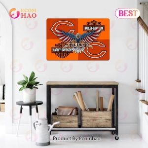 NFL Chicago Bears x Harley Davidson Personalized Man Cave Sign, Bar Sign, Pub Sign, Metal Sign Perfect Gift