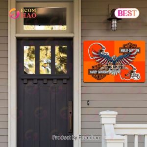 NFL Cleveland Browns x Harley Davidson Personalized Man Cave Sign, Bar Sign, Pub Sign, Metal Sign Perfect Gift