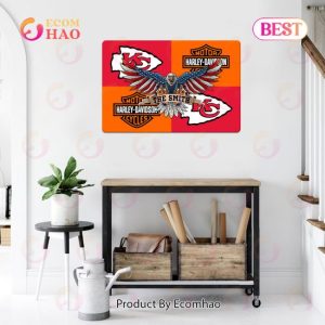 NFL Kansas City Chiefs x Harley Davidson Personalized Man Cave Sign, Bar Sign, Pub Sign, Metal Sign Perfect Gift