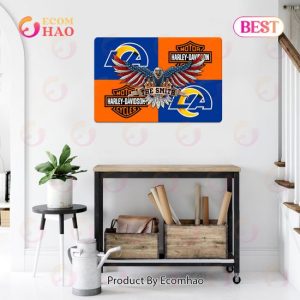 NFL Los Angeles Rams x Harley Davidson Personalized Man Cave Sign, Bar Sign, Pub Sign, Metal Sign Perfect Gift