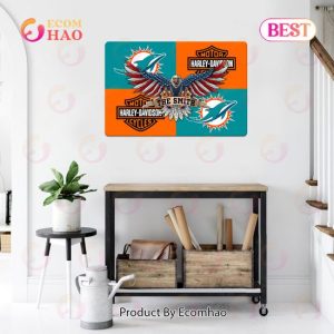 NFL Miami Dolphins x Harley Davidson Personalized Man Cave Sign, Bar Sign, Pub Sign, Metal Sign Perfect Gift