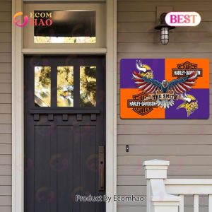 NFL Minnesota Vikings x Harley Davidson Personalized Man Cave Sign, Bar Sign, Pub Sign, Metal Sign Perfect Gift