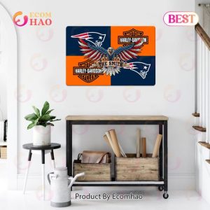 NFL New England Patriots x Harley Davidson Personalized Man Cave Sign, Bar Sign, Pub Sign, Metal Sign Perfect Gift