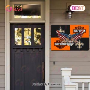 NFL New Orleans Saints x Harley Davidson Personalized Man Cave Sign, Bar Sign, Pub Sign, Metal Sign Perfect Gift