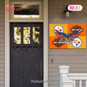 NFL Pittsburgh Steelers x Harley Davidson Personalized Man Cave Sign, Bar Sign, Pub Sign, Metal Sign Perfect Gift