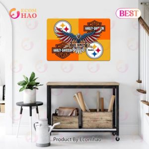 NFL Pittsburgh Steelers x Harley Davidson Personalized Man Cave Sign, Bar Sign, Pub Sign, Metal Sign Perfect Gift
