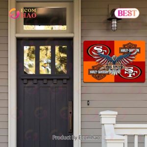 NFL San Francisco 49ers x Harley Davidson Personalized Man Cave Sign, Bar Sign, Pub Sign, Metal Sign Perfect Gift