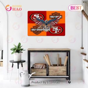 NFL San Francisco 49ers x Harley Davidson Personalized Man Cave Sign, Bar Sign, Pub Sign, Metal Sign Perfect Gift