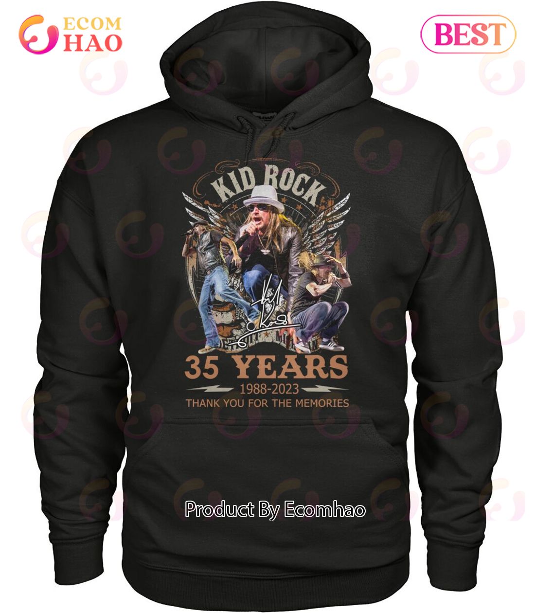 Kid Rock 35 Years 1988 – 2023 Thank You For The Memories T-Shirt