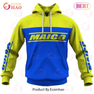 Customize Name Vintage Style Blue Maico Motocross Jersey MX Enduro AHRMA Motorcycle 3D Hoodie