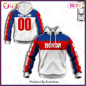 Customize Name Vintage Style Honda Motocross Jersey MX Enduro AHRMA Motorcycle Dirt Bike 3D Hoodie
