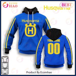 Customize Name Vintage Style Husqvarna Motocross Jersey MX Enduro AHRMA Husky Motorcycle Dirt Bike 3D Hoodie