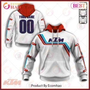 Customize Name Vintage Style KTM 250 Motocross Jersey MX Enduro AHRMA Motorcycle Dirt Bike 3D Hoodie