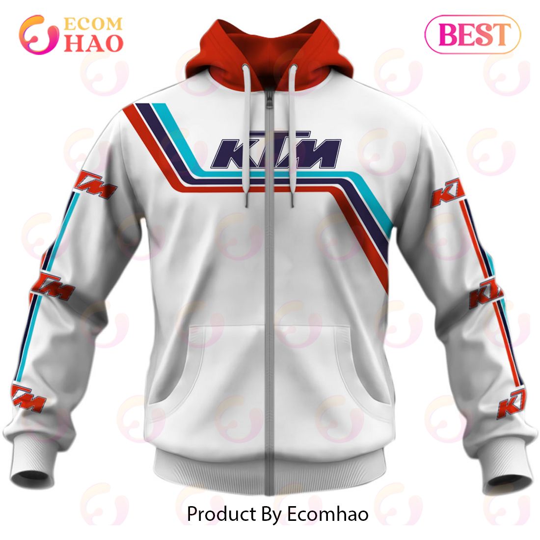 Customize Name Vintage Style KTM 250 Motocross Jersey MX Enduro AHRMA Motorcycle Dirt Bike 3D Hoodie