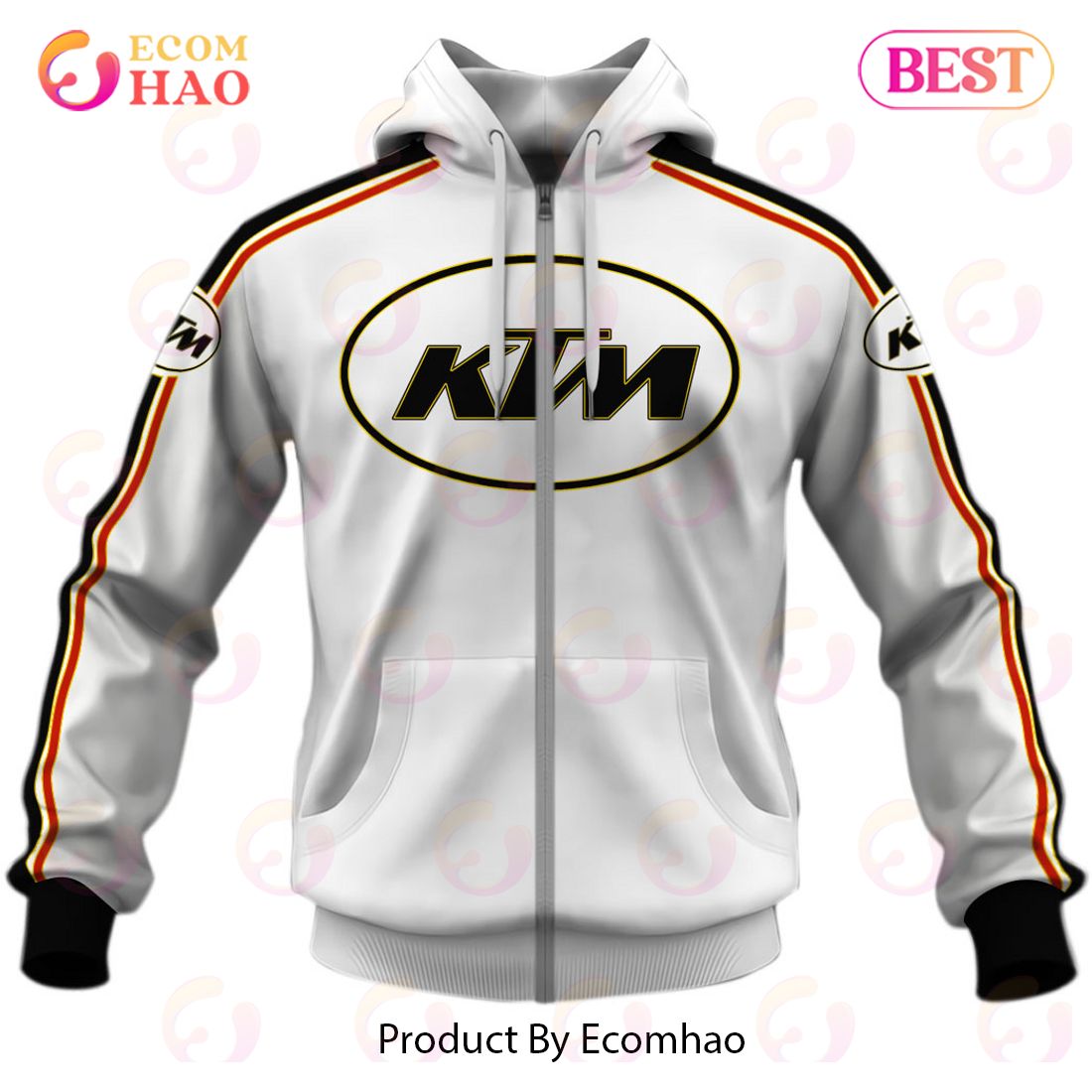 Customize Name Vintage Style KTM 70s Motocross Jersey MX Enduro AHRMA Motorcycle Dirt Bike 3D Hoodie