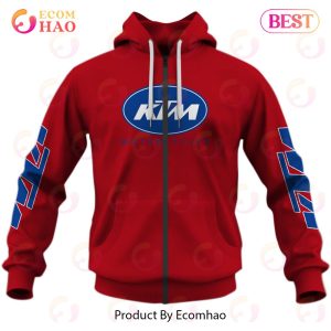 Customize Name Vintage Style Red KTM Motocross Jersey MX Enduro AHRMA Motorcycle Dirt Bike 3D Hoodie