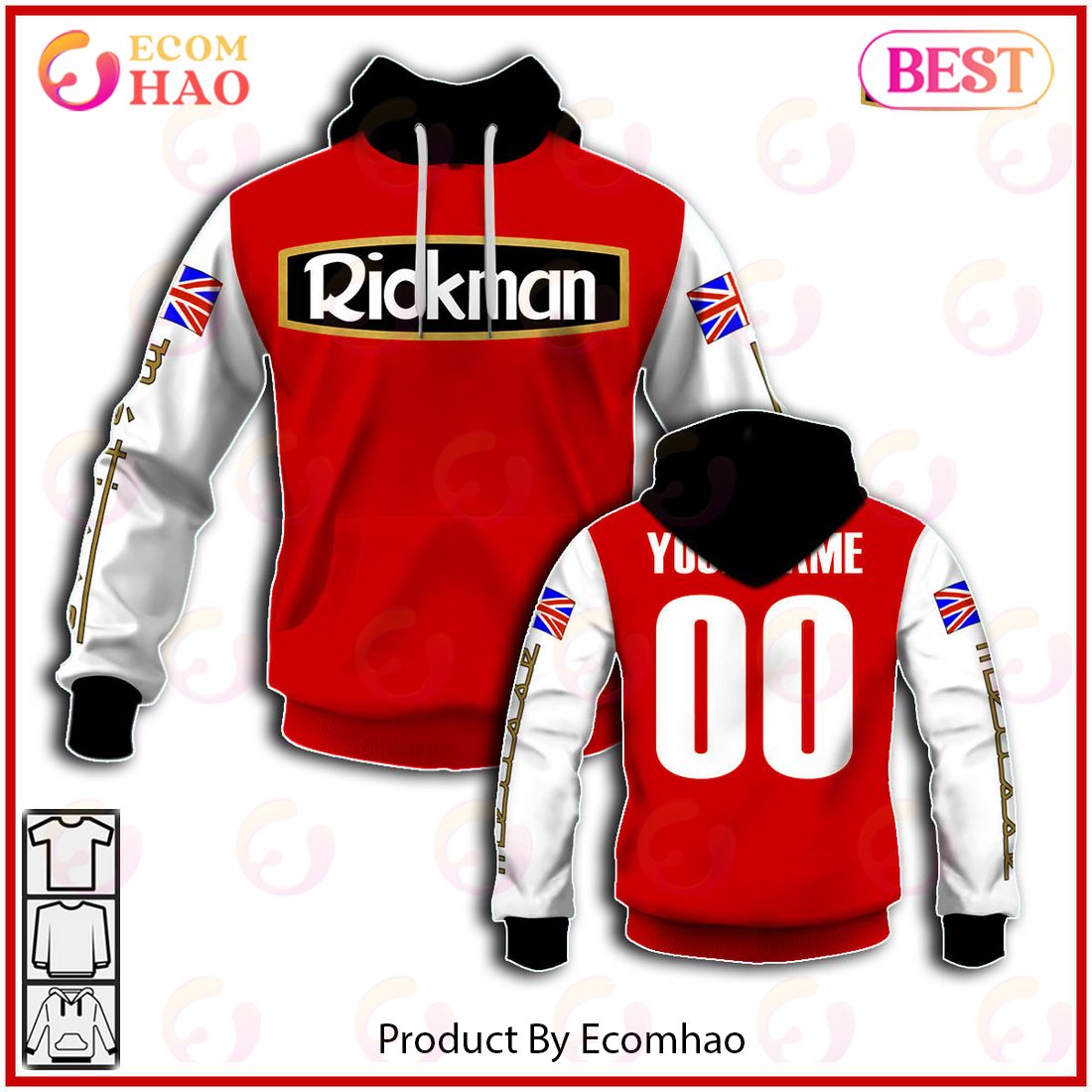 Customize Name Vintage Style Rickman Motocross Jersey MX Enduro AHRMA Motorcycle Dirt Bike 3D Hoodie