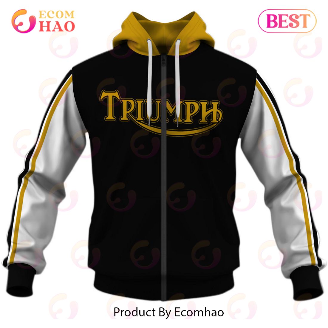 Customize Name Vintage Style Triumph Motocross Jersey MX Enduro AHRMA Motorcycle Dirt Bike 3D Hoodie