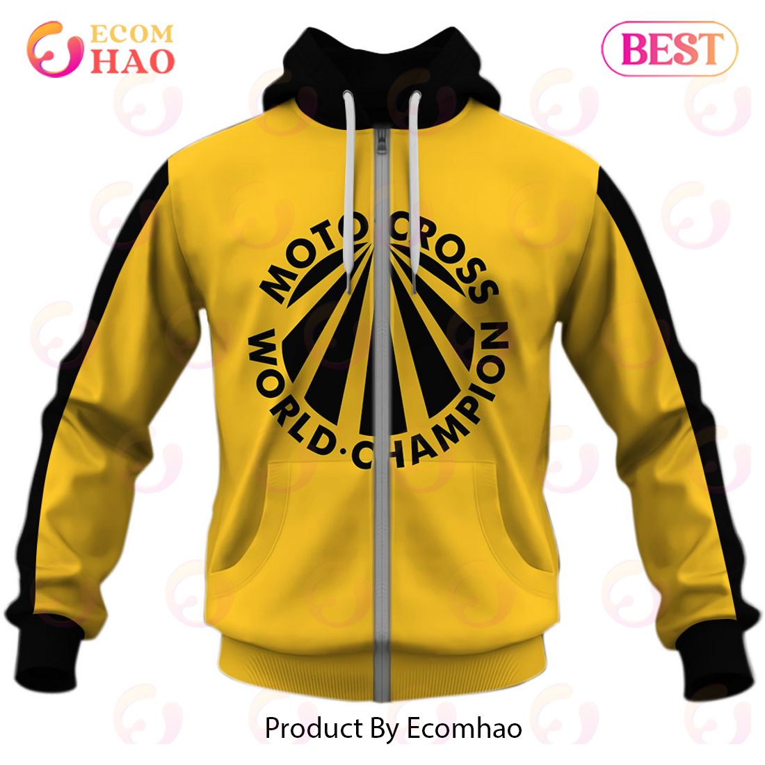 Customize Name Vintage Style World Champion Motocross Jersey Suzuki MX Enduro AHRMA Motorcycle Dirt Bike 3D Hoodie