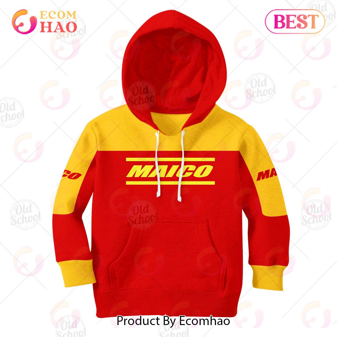 Vintage Style Maico Motocross Jersey MX Enduro AHRMA Motorcycle Dirt Bike 3D Hoodie For KID