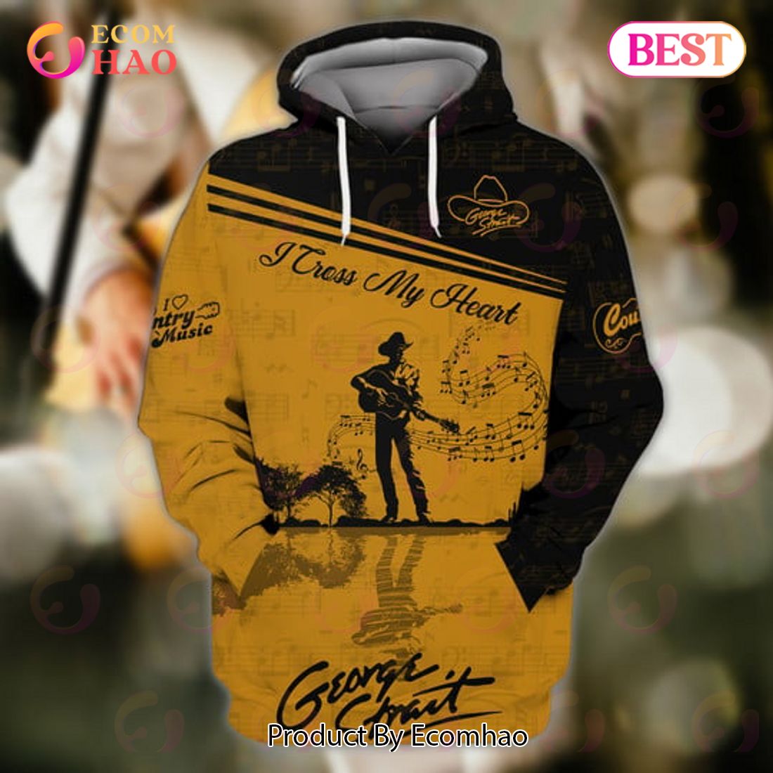 George Strait I Cross My Heart Yellow Country Music 3D Hoodie